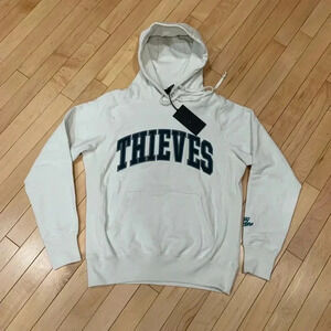 100 Thieves NWT Alumni Collection Chenille white hoodie embroidered logo | XS